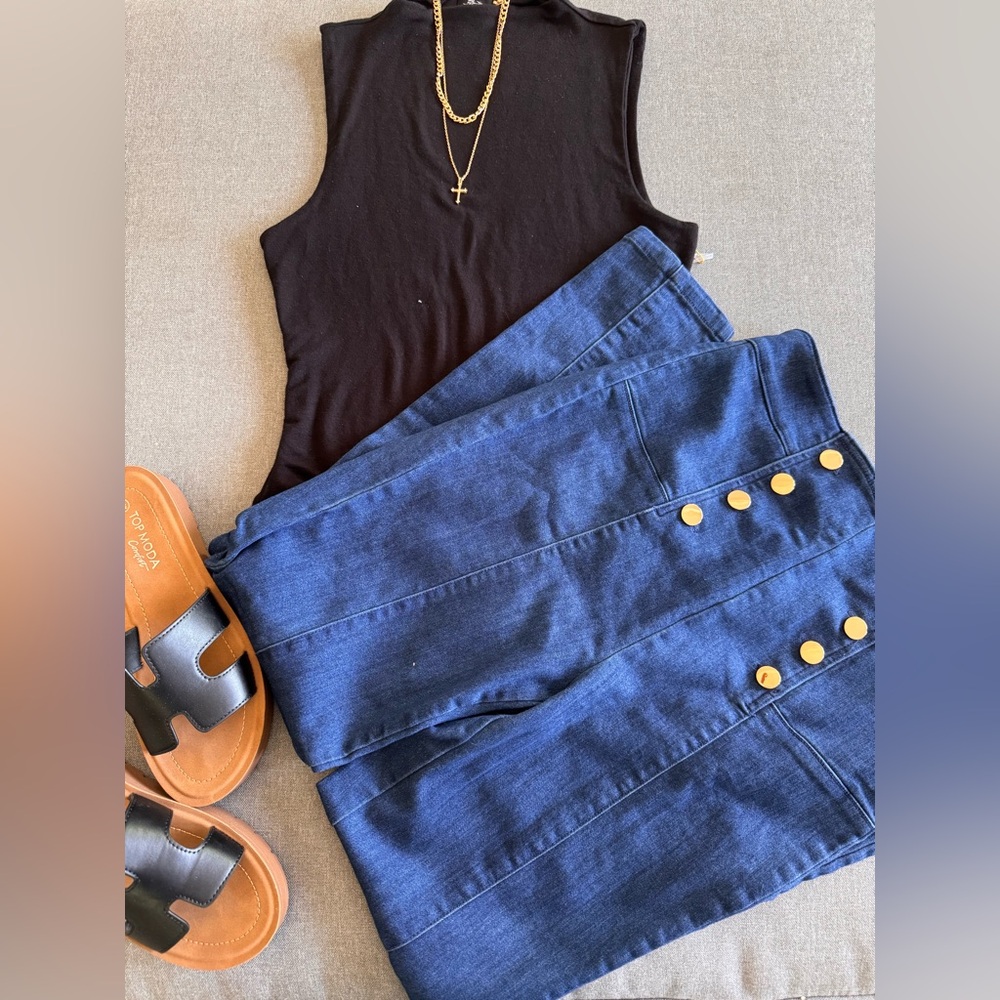 High-Waisted Blue Skinny Jeans - Picture 5 of 6